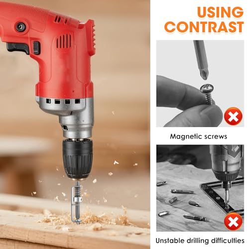 2PC Loaded Screw Holder Bit Set, Anti Drop Screwdriver Bit with Single Hand Operation, Universal Screw Retaining Tool, Ideal Bit Holder for Drill for Electricians, Mechanics & DIY Home Repair