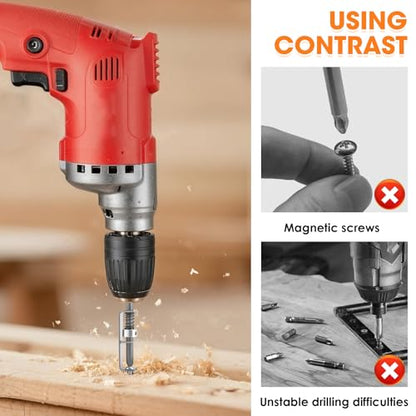 2PC Loaded Screw Holder Bit Set, Anti Drop Screwdriver Bit with Single Hand Operation, Universal Screw Retaining Tool, Ideal Bit Holder for Drill for Electricians, Mechanics & DIY Home Repair