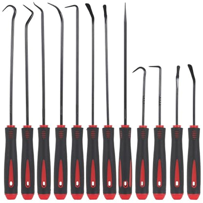 12PCS Pick and Hook Tools Set, Long and Mini Automotive Pick Set, O-Ring Oil Seal & Gasket Removal with Non-Slip Grip, Pick Tool Set for Car Repair, Mechanical and DIY