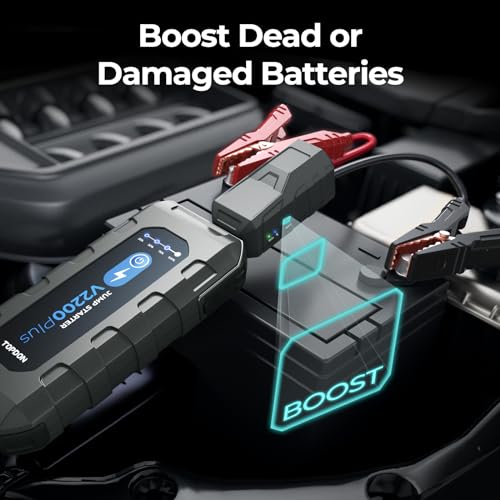 Car Battery Jump Starter and Battery Tester TOPDON 2-in-1 2200A Peak Jump Starter for Up to 8L Gas/6L Diesel Engines 12V Portable Booster and Tester - size: 2200A