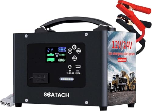 10000A Car Jump Starter, 24V 155WH Car Battery Jumper Starter for All Gas & All Diesel Engines, Heavy Duty Jump Starters Power Station Truck Jump Starter for Camping - color: coal black‌