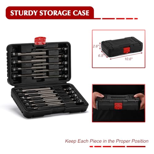 EMENTOL 20PCS 3/8-Inch Drive Hex Bit Long Socket Set, Allen Socket Set, CR-V, S2 Alloy Steel Bit, SAE/Metric, 3mm - 12mm, 1/8"-7/16" - size: Regular Hex Bit 3mm - 12mm & 1/8"-7/16"