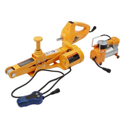 Electric Car Jack Kit 12V Scissor Lift with Impact Wrench & Tire Inflator for SUV Truck Emergency Repairs