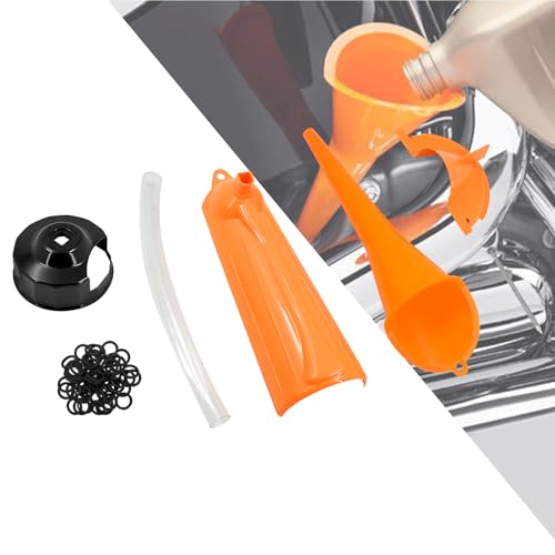 Oil Change Kit for Harley Tool Primary Case Funnel + Crankcase Fill Funnels + Oil Filter Cap Wrench + Drip-Free Oil-Filter Set - size: 30pcs O Rings