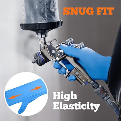 TitanFlex Nitrile Exam Gloves, Blue, 6-mil, Heavy Duty Nitrile Gloves, Mechanic Disposable Gloves, Latex Free, Powder Free - color: Blue(medium 1000)
