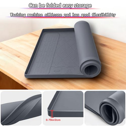27''×27'' Garage Floor Mat Drip Tray, Oil Spill Mat Under Car Oil Drip Pan, Soft Silicone Pad With Raised Edge, Driveway Pad Liquid Leaks Non-Slip No Splatter for Auto & Home Floor Protection（Grey)