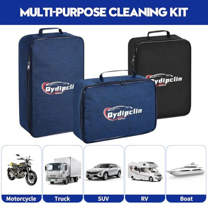 Qydipclin 38PcsB Car Detailing Kit, Car Detailing Brush Set, Car Wash Cleaning Kit, Car Detailing Brushes, Professional Car Care Kit for Interior Exterior Wheels, Blue - size: 38pcs-B