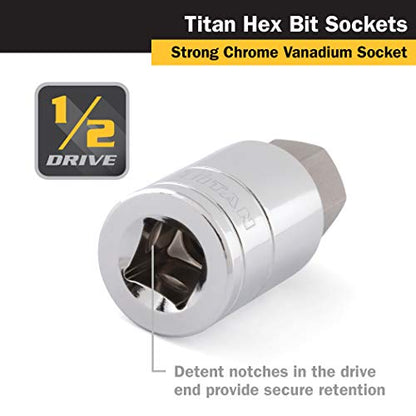 Titan 15619 1/2-Inch Drive x 19mm Hex Bit Socket - size: 19mm