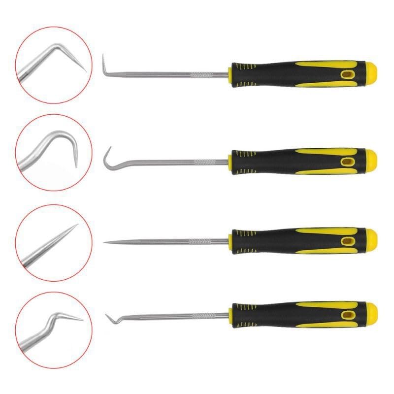 4 Pcs Pick and Hook Set Precision Automotive Mechanic Picks Tools Set for Car Oil Seal Hooks Puller Remover Tools (Green) - color: Green