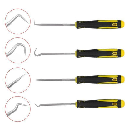 4 Pcs Pick and Hook Set Precision Automotive Mechanic Picks Tools Set for Car Oil Seal Hooks Puller Remover Tools (Yellow) - color: Yellow