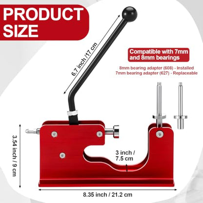Bearing Press and Puller Wheel Bearing Press Skateboard Tool Fits 7mm 8mm Bearings for Skaters Skateboard, Inline, Longboard, Quad, Caster, and Cruiser Wheels - color: Red