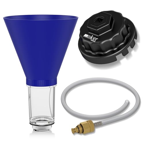 Moker Oil Filter Wrench, Drain Hose & Engine Oil Funnel Set for Toyota & Lexus 2.0L - 5.7L Engines, Ideal for Oil Changes