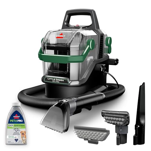 BISSELL Little Green Pet Pro Portable Carpet and Upholstery Deep Cleaner, Car/Auto Detailer with Self-Cleaning Tough Stain, Pet Hair Removal, Crevice Tool (3909) - style: Little Green Pro
