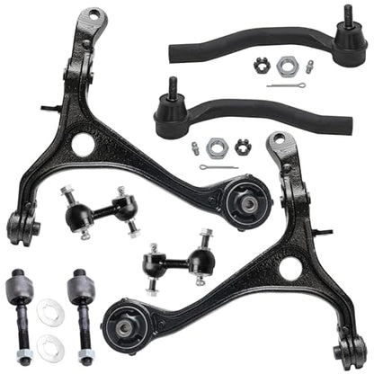 Detroit Axle - 8pc Front End Kit for Acura 2004-2008 TSX 2003-2007 Honda Accord, 2 Lower Control Arms Assembly 2 Sway Bar Links 4 Outer Inner Tie Rods 2005 2006 Replacement - size: 8CS34601/8PC