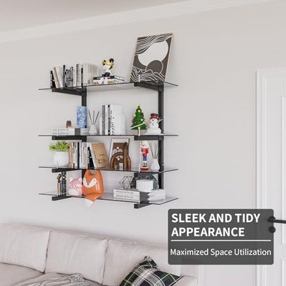 Lumber Storage Rack, Upgrade Cantilever Folding Lumber Rack Wall Mount, Metal 8 Level 32 Inch Plywood Scrap Wood Storage Rack - color: Black - 4 Tier