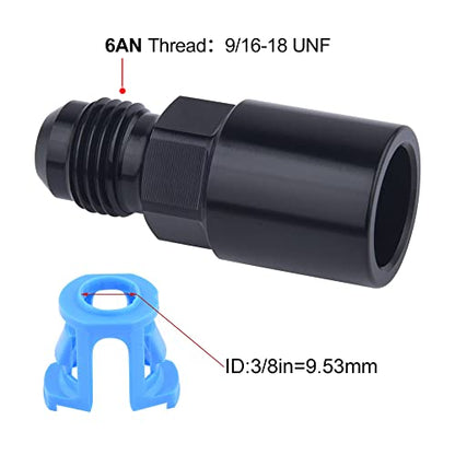 EVIL ENERGY 6AN Male to 3/8" SAE Quick-Disconnect Female Push-On EFI Fuel Rail Fitting 2PCS - size: 6AN to 3/8