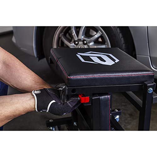 Powerbuilt 2-in-1 Rolling Creeper Seat Converts from High to Low Roller Seat, Fast, Tool-Free Conversion, Garage, Shop, Brake Jobs, Washing, Detailing, Maintenance, Thick Pad, 3-in. Casters - 240298 - style: 2-in-1