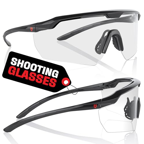 NoCry Tactical Shooting Glasses for Men and Women — Z87+ Ballistic Eyewear | Anti-Fog, Scratch Resistant, Wraparound & Ventilated, UV Protection, Adjustable Temples & Nose Pad, Gun Range Eye Protection