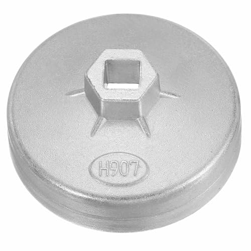 HARFINGTON Oil Filter Cap Wrench 15 Flute 89mm Inner Dia 1/2" Square Drive Aluminum Cup Type Drive Metric Oil Filter Socket Removal Tool for Engine Conduit Fittings - size: 89 x 43 mm