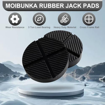 Heavy-Duty Floor Jack Rubber Pad, Universal Jack Adapter, Pinch Weld Side Frame Rail Protector - 2 Pack - size: 2 PACK