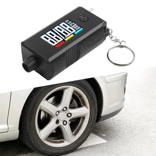 2 in 1 Digital Tire Pressure Gauge and Tread Depth Gauge for Cars, Trucks, SUVs, RVs & Motorcycles — Measures up to 120 PSI and 15 mm, Backlit LCD, Data Hold, Auto Off, Compact Metal Probe Design