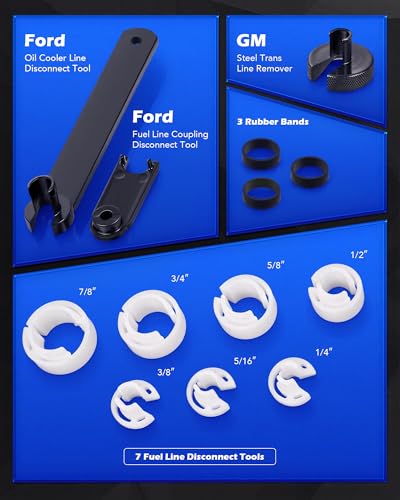 Orion Motor Tech 26pc Master Quick Disconnect Tool Kit, Fuel Line Disconnect Tool Set with Fuel and AC Disconnect Pliers, Fuel Line Removal Tool Set for AC Fuel & Transmission Systems, Blue - color: Blue
