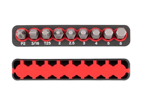 TEKTON 1/4 Inch Bicycle Bit Set with Rail, 9-Piece | DZZ93003