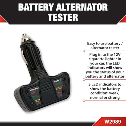 Performance Tool W2989 12V Cigarette Lighter Car Battery Tester and Alternator Tester - style: Battery/Alternator Tester