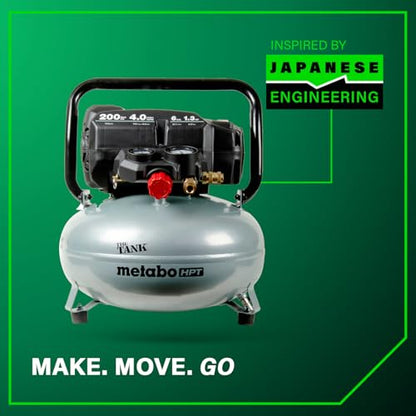 Metabo HPT Air Compressor, THE TANK, Portable Pancake Air Compressor 200 PSI, 6 Gallon Tank, Versatile for Use with Framing, Siding, Finish, Brad or Roofing Nailers, EC914S - style: 6-Gallon Pancake, 200 PSI