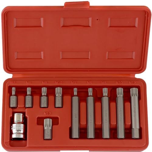 NEIKO 10078A XZN Triple Square Spline Bit Socket Set | 11 Piece Long and Short | 12 Point | CrV Steel - style: Standard