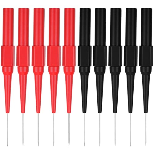 10 Pcs Test Probe Pins Back Probe Kit, 0.7mm Multimeter Probes Non-Destructive Insulation Wire Piercing Needle, Super Tip Multimeter Probes for Car Tester & Automotive Testing Tools