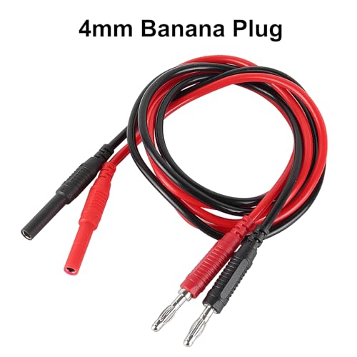 4mm Banana Plug to Jack Male to Female Connectors Multimeter Test Lead Extensions Heavy Duty 14AWG Silicone Wires for Professional Electrical Testing - color: 1set banana to jack