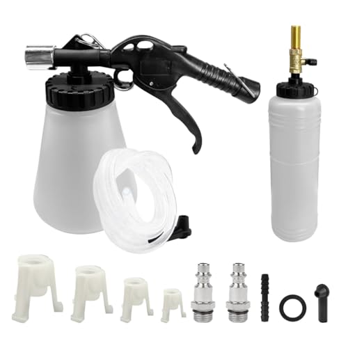YoRise 1L Pneumatic Brake Fluid Bleeder Kit, Vacuum Brake Bleeder Kit with 8PCS Master Cylinder Adapters and 0.75L Refilling Bottle, One-Person Operation Automotive Fluid Extractor (White)