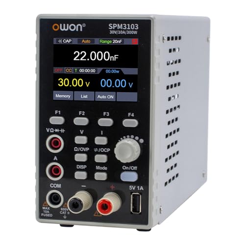 OWON SPM Series 1 CH DC Power Supply + Multimeter Function (SPM3103-30V/10A 300W,4 1/2 Digits,10mV/1mA) - style: SPM3103-30V/10A 300W,4 1/2 digits,10mV/1mA