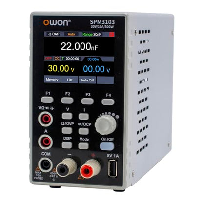 OWON SPM Series 1 CH DC Power Supply + Multimeter Function (SPM3103-30V/10A 300W,4 1/2 Digits,10mV/1mA) - style: SPM3103-30V/10A 300W,4 1/2 digits,10mV/1mA
