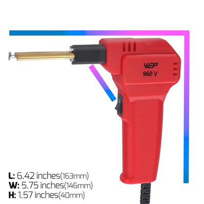 WEP 960-V Red Plastic Welder Kit 110V with LED Lights with 200 Hot Staples and Pliers for Car Bumper Plastic Welding, Plastic Gas Tank Repair, a Great Automotive Tools for Mechanics - color: Red