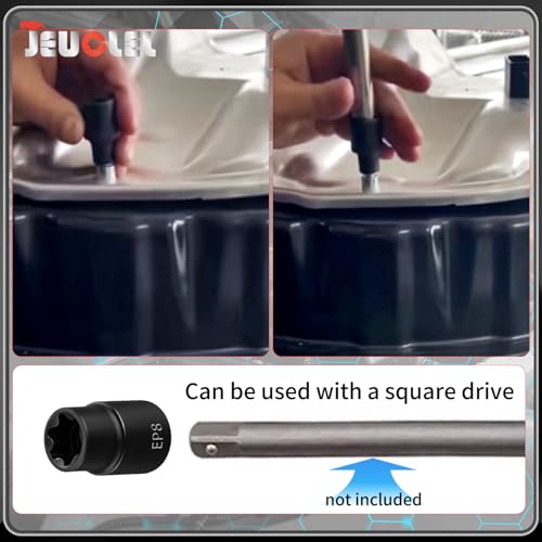 EP Socket EP8, 6 Point 1/4” Dr Female External E-Torx Plus Socket | EP Socket, Female External, E-Torx Plus Socket, External, Cr-V Steel, High Deformation Prevention - size: EP8