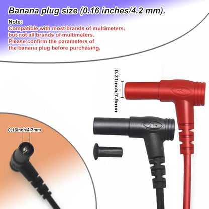 Professional Multimeter Test Leads 1000V 20A, 40.5in, Test Leads Kit, Ultra-Sharp Gold-Plated Probes, Silicone Meter Leads for Fluke, AstroAI, Klein Multimeter & Automotive Testing (Upgraded)