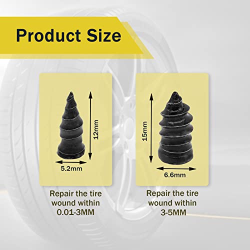 40PCS Tire Repair Rubber Nail, Vacuum Tire Repair Kits Spiral Rubber Nails, Tire Screw Plug Fast Tool Self Service Tire Repair Nail for car, Motorcycle, Truck, Tractor Tire Puncture Repair - color: 40Pcs