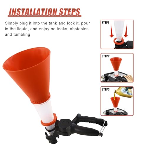 Car Engine Oil Funnel with Self-Locking Structure, No-Spill Anti-Leak Oil Filling Funnel, Universal Fuel Filling Funnel Automotive Oil Change Tool for Most Cars Trucks (1PC) - color: 1PC