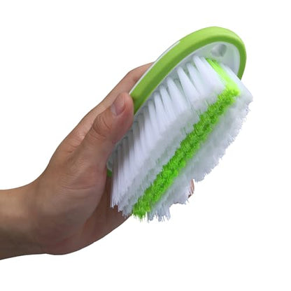 Carpet and Upholstery Cleaning Brush,Carpet Scrubber Stiff Bristle Detailing Scrub Brushes,Interior Leather Brush for Car and Home (Green) - color: Green