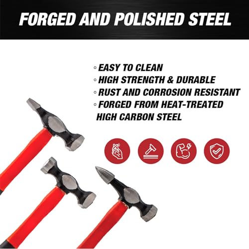 LAUCO Auto Body Repair Tool Hammer Dolly Set 7 Pieces, Car Body Repair Tool Kit with Carrying Case, Carbon Steel Dolly and Hammer Dent Body Fender Tool Set - style: 7 pcs set