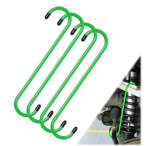 BFXM 4PCS Brake Caliper Hanger Caliper Hangers Hooks with Rubber Tips | Durable Steel, Rust-Proof Automotive Tools for Braking, Axle, Suspension, Herramientas para Extensión de Frenos - color: Green-4PCS