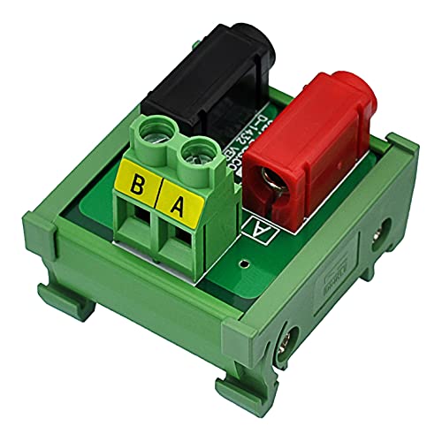 Banana Jack Breakout Board Module (1x2 Positions, DIN Rail Mount) - size: 1x2 Positions, style: DIN Rail Mount