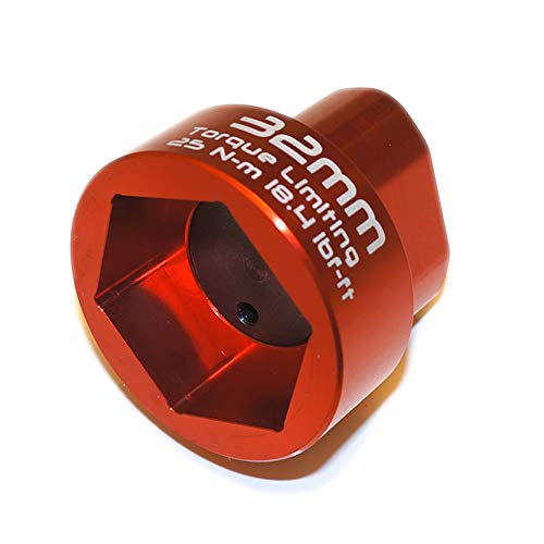 32mm Hex Socket 2 Stage Torque Limiting Oil Filter Wrench Red 6061-T6 Billet Aluminum - size: 32mm HEX