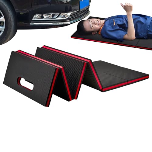 Kneeling Pads for Work, Thick Mechanic Mat, Portable Foldable EVA Kneeling Pad for Working Under Car, Anti Slip Knee Pads for Gardening, Workout, Exercise and Mechanic 45.67"x15.75"x0.98" - color: Red