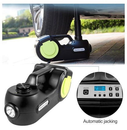5 Ton Electric Car Jack with Impact Wrench - Hydraulic Floor Jack for Sedan, Truck & SUV - 135-420mm Lift - LED Light & Inflator - Car Repair Tool Kit