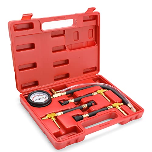 BETOOLL Fuel Pressure Test Kit 0-100PSI with 9.49,7.89,6.30 Fuel Line Fittings - size: Fuel Pressure Tester Kit