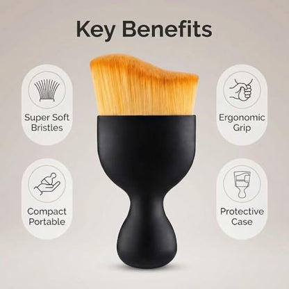 2 Pieces Car Detailing Brush Set, Super Soft Bristles for Dashboard, Vents, Leather & Screens, Compact Design with Case, Interior Cleaning Tools for Car & Home