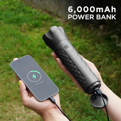 BoostHero Portable Car Battery Jump Starter, 6,000mAh Power Bank, LED Flashlight, with Smart Jumper Cables for up to 6.0L Gas/4.0L Diesel Engines (Black) - color: Black